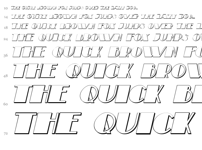 Theatrical font waterfall